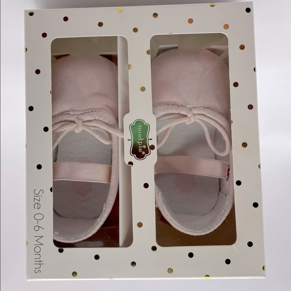 Mud Pie Pink Shimmer Ballet Flats 0-6 Months NWT